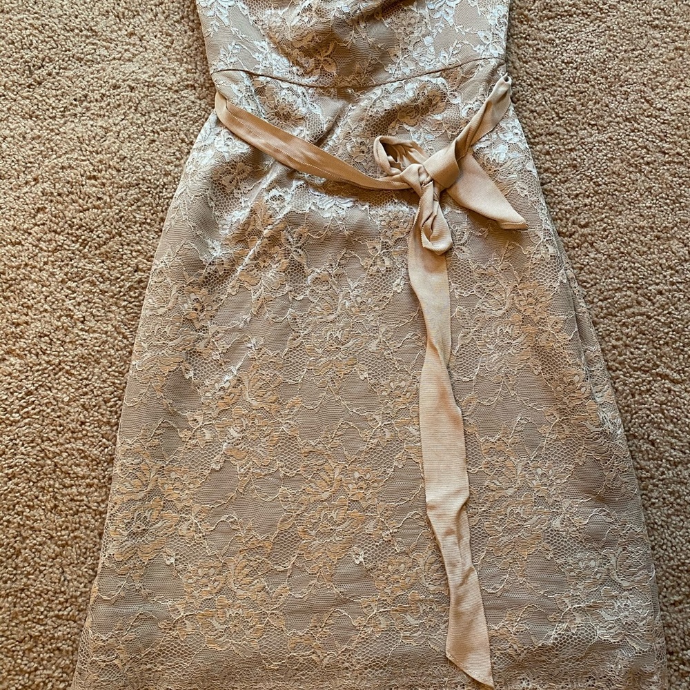 Strapless lace dress